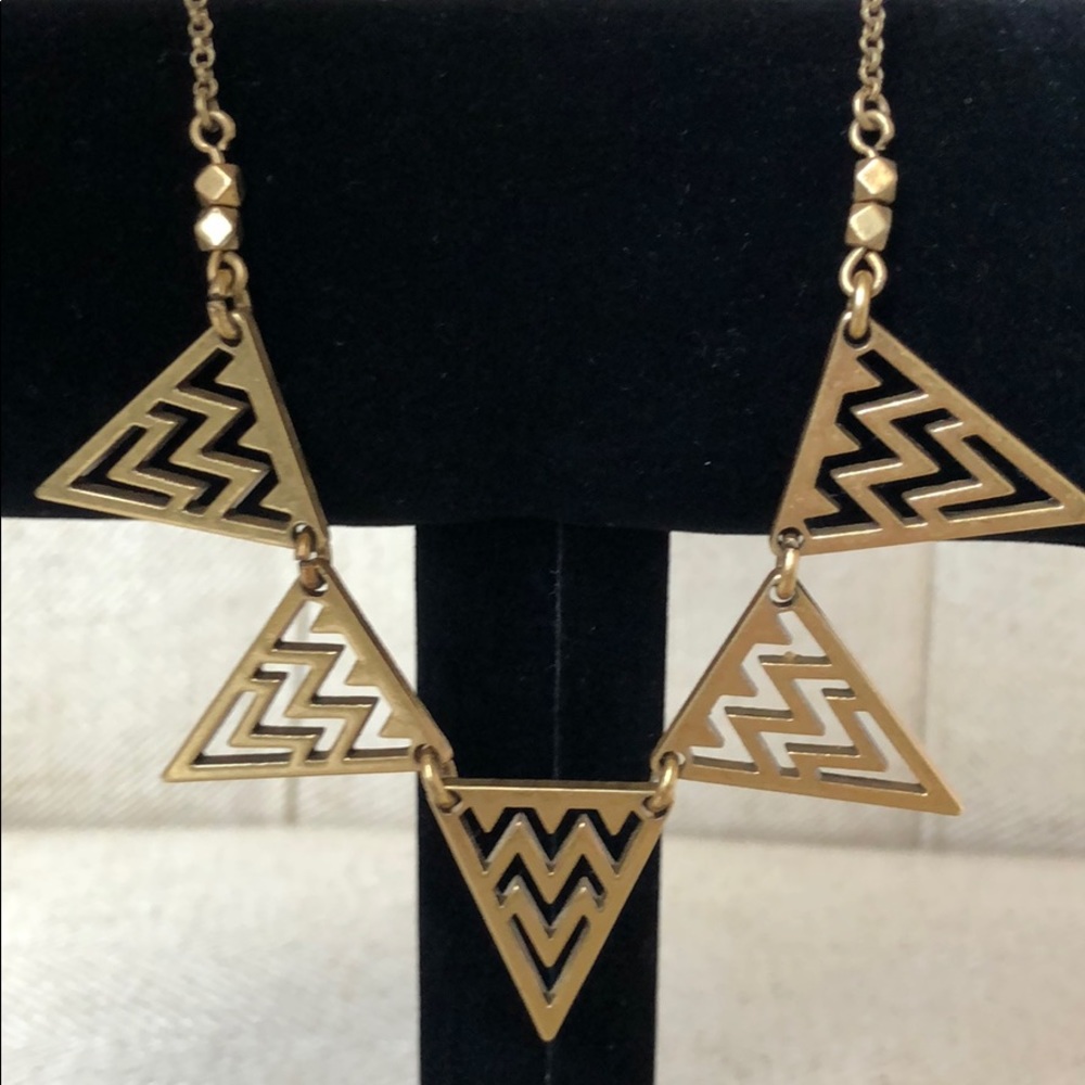 J Crew gold triangles necklace